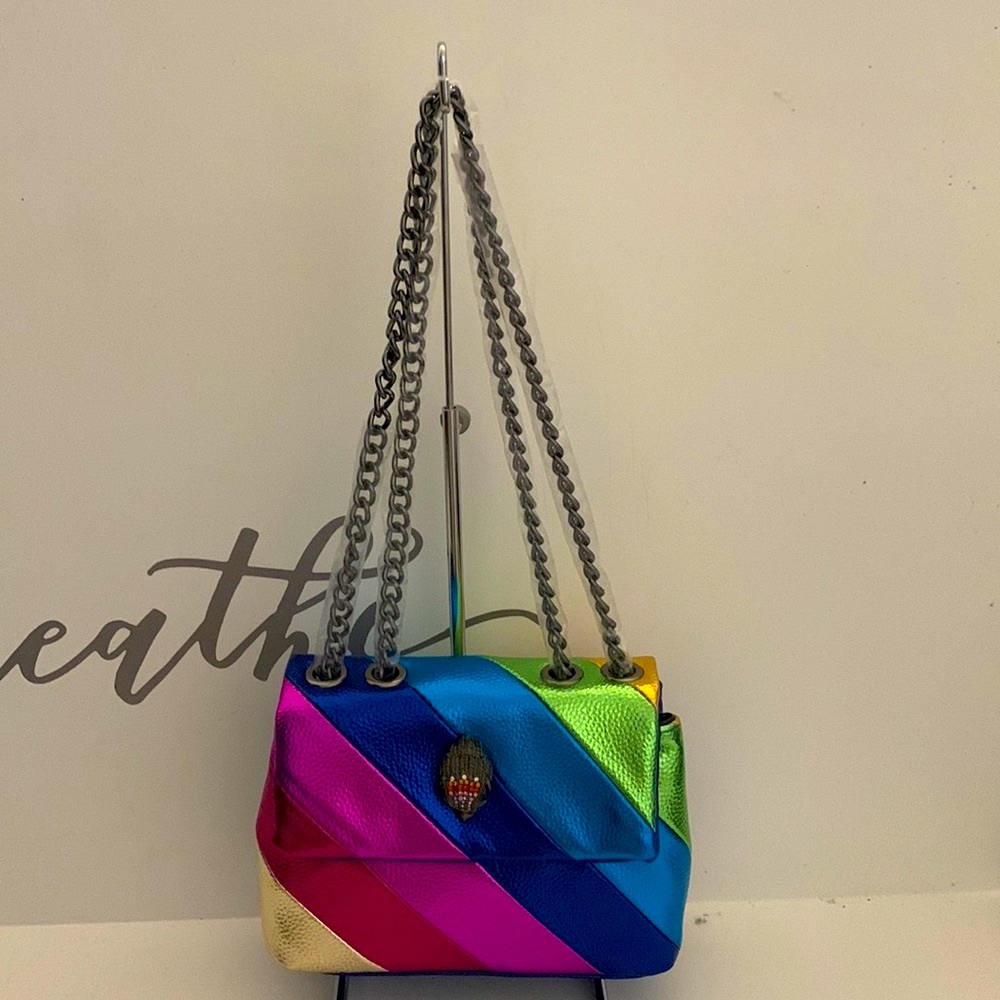 Kurt Geiger London
Mini Kensington Metallic Rainbow Striped Crossbody Bag NWT